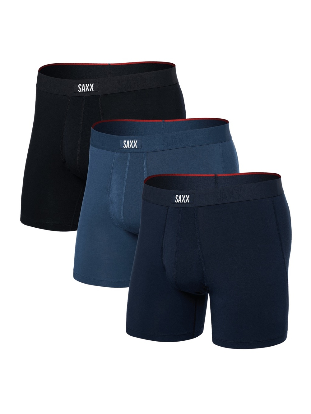 Saxx Men's Vibe Xtra 3-Pack Boxer Briefs — Black, Navy, Blue